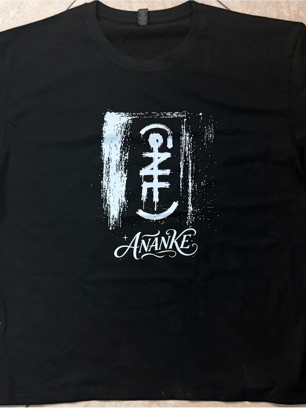 ANANKE Men’s 2XL Black Cotton Ring Spun Graphic Logo Crew Neck T-Shirt
